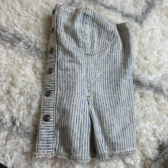 Pilcro by antropologie Striped Strapless Button-Down Blouse - Picture 10 of 12